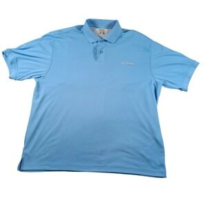 Columbia PFG Mens Blue Short Sleeve Performance Fishing Polo Shirt Size M